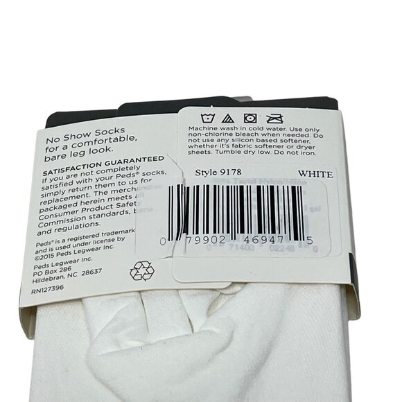 Peds Ladies Ballerina Cut Liner Socks Size 5-10 White 3-Pair Ultra Sheer Non-Sli - Picture 4 of 5